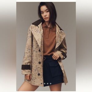NWT Anthropologie Avec Les Filles Floral Trench Coat